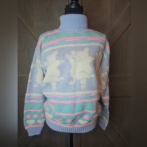 Vintage Arielle Dancing Pig Knit Sweater sz 7